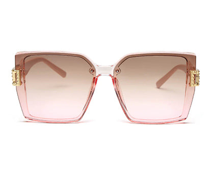 Light Brown Pink Square UV 400 Polarised Sunglass for Women