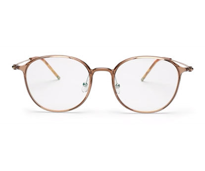 Round Shaped Transparent Brown Shades Glasses