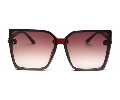 Brown Large Square UV Sunglass for Women
