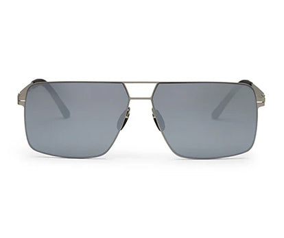 Zenith UV400 Titanium Silver Grey Rectangle Polarized Goggles for Men