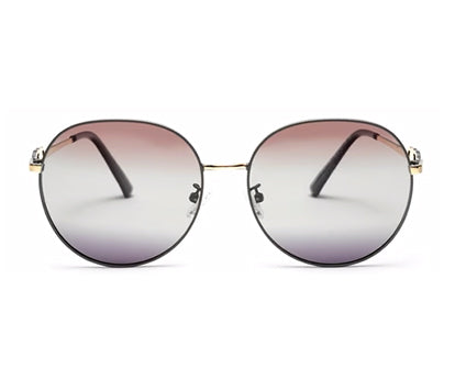 Gradient Brown Round UV Protection Sunglass for Women