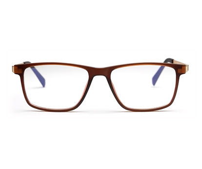 Brown Rectangle Magnetic Clip on Glasses Frame for Men & Women