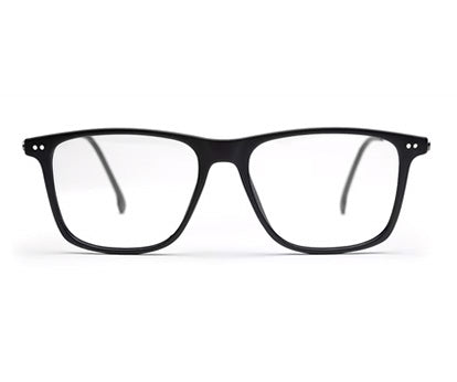 Black Matte Full-Rim Rectangle Glasses for Men & Women