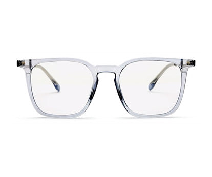 Transparent Blue Square Eyeglasses for Men and Women