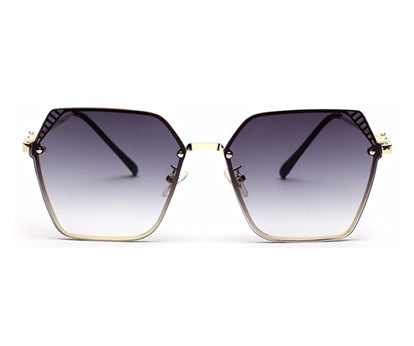 Gradient Blue Irregular UV Sunglass for Women