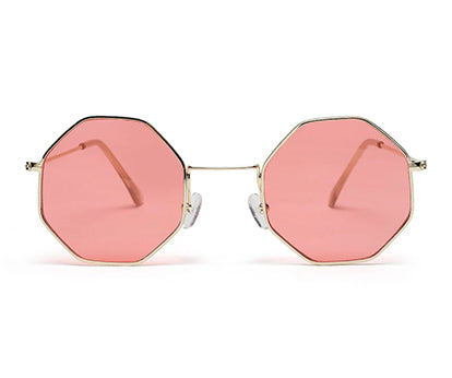 Red Hexagon UV Protected Sunglass for Women