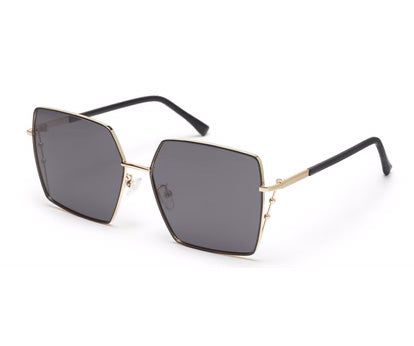 Black Large Square UV Protection Sunglasses for Women