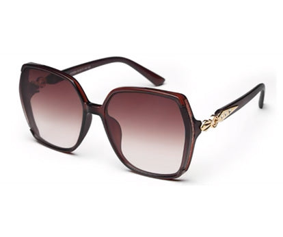 Brown Irregular Shaped UV Sunglass for Women