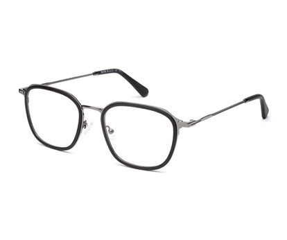 Black Layered Silver Metallic Number Glasses