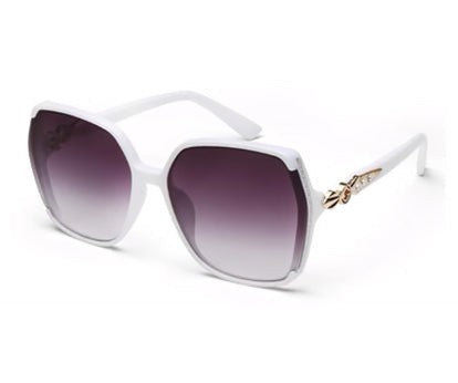 White Irregular Shaped UV 400 Sunglass for Women