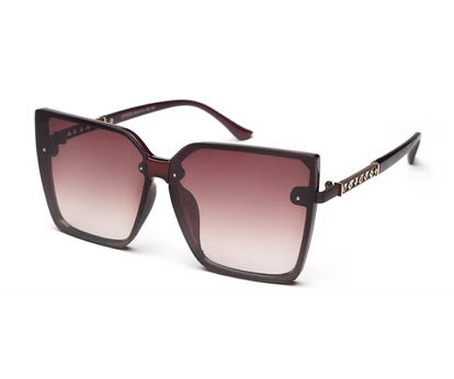 Brown Large Square UV Sunglass for Women