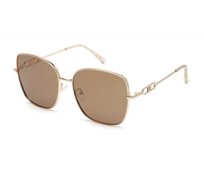 Light Brown Large Square UV Protection Sunglass for Unisex