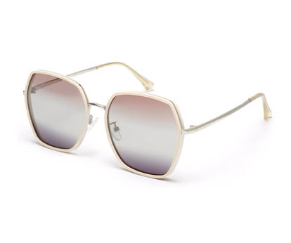 Gradient Brown Purple Large Square UV Protection Sunglasses for Women