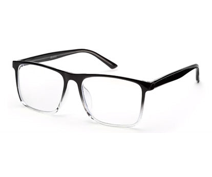 Gradient Black and Transparent Square Eyeglasses for Men