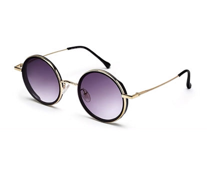 Gradual Grey Black Round Shaped UV Sunglass