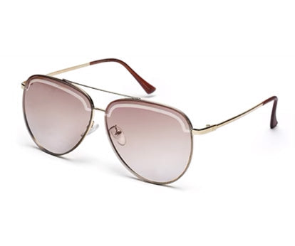 Light Brown Shade Aviator Style UV Sunglasses