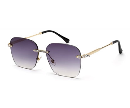 Gradient Purple Square Rimless Sunglass for Women