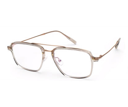 Zenith Titanium  Transparent Gold Rectangle Specs for Men