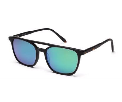 Vintage Square Green Mirror Travel Sunglasses