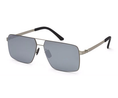 Zenith UV400 Titanium Silver Grey Rectangle Polarized Goggles for Men