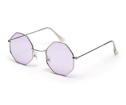 Purple Hexagon Unisex UV Protected Sunglass for Men & Women