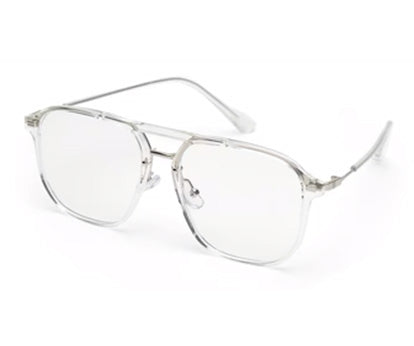Transparent Irregular Silver Simple Glasses for Men