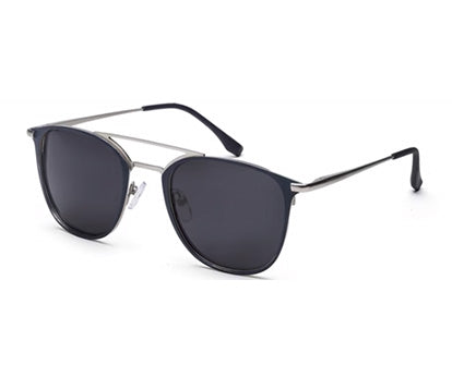 Blue/Silver Wayfarer Full Rim Metal Sunglasses