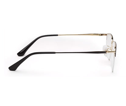 ZENITH TITANIUM GOLDEN BLACK HALF RIM GLASSES FOR MEN