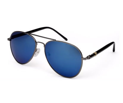 Blue Mirrored 400 UV Protected Aviator Sunglasses For Men & Women