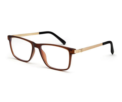 Brown Rectangle Magnetic Clip on Glasses Frame for Men & Women