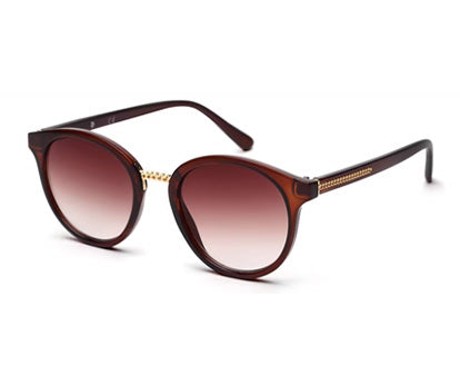 Dark Brown Oval Full Rim Acetate Frame Sunglass for Women