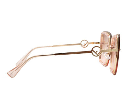 Gradual Brown Pink Square Shaped UV Sunglass