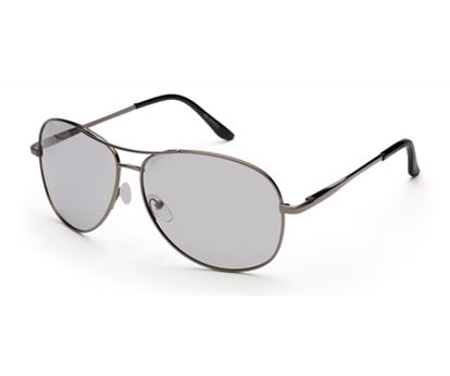 Dark Grey Black Metal UV Protected Aviator Sunglasses