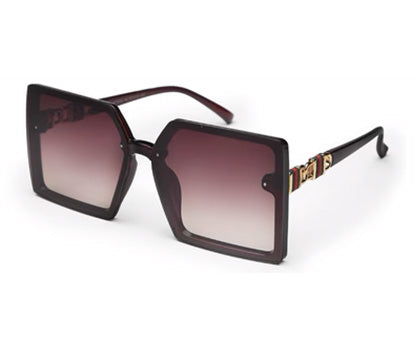 Gradient Dark Brown Square UV Sunglass for Women