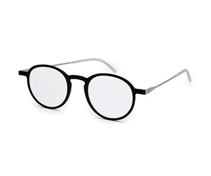 Black Oval Full Rim Metal Frame - Reading Eyeglasses