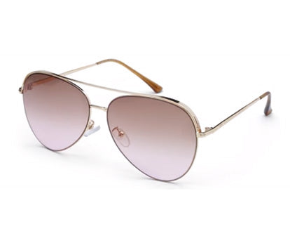 Golden Gradient Brown Pink Aviator UV Sunglass for Men and Women