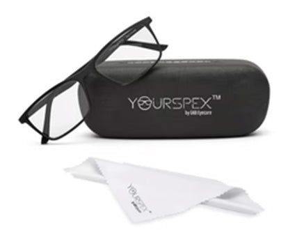 Black Matte YourSpex Flex Rectangle Eyeglass for Men