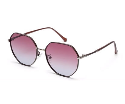 Gradient Red Oval Shape UV Protection Sunglass for Women
