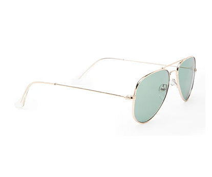 Golden Aviator Style full Rim Metal Sunglasses