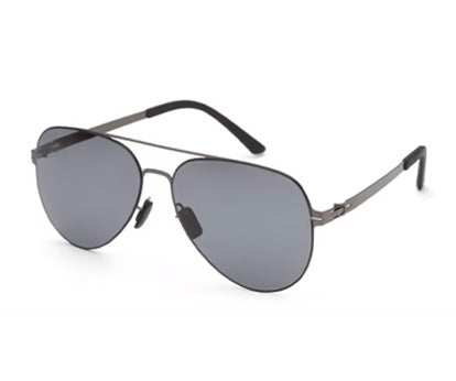 Zenith UV400 Titanium black aviator polarized large unisex sunglasses