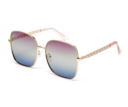Gradient Purple Blue Oversized Square UV Protection Sunglass for Women