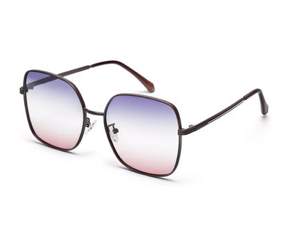 Gradient Blue Pink Large Square UV Protection Sunglass for Women