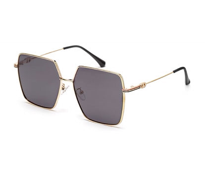 Black Large Square UV Protection Sunglass for Women