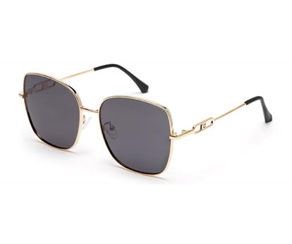 Gold Black Large Square UV Protection Sunglass for Women