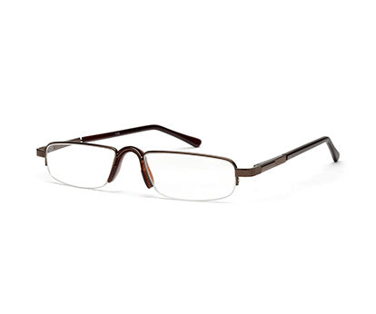 Gold Oval Half Rim Metal Frame - Reading Eyeglasses