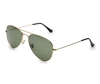 GoldPilot Aviator Green Lens Classic Shade Sunglasses