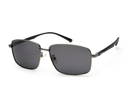 Black/Gunmetal Rectangle Polarized Sunglass for Men