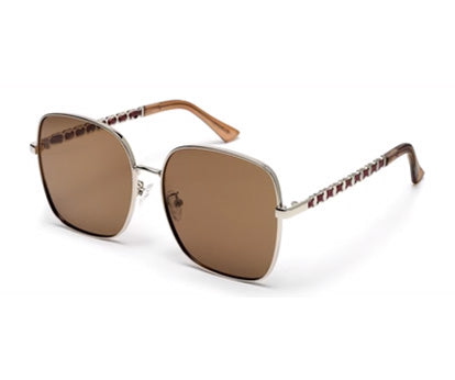 Brown Large Square UV Protection Sunglasses for Women