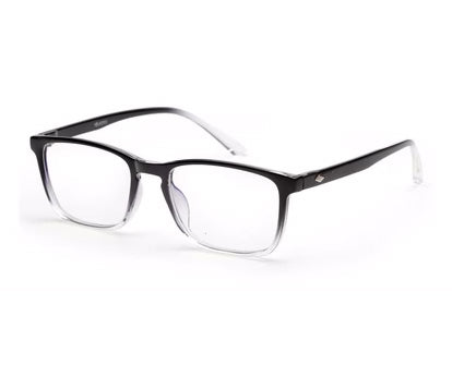 Transparent Black Gradient Rectangle Eyeglasses for Men