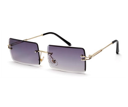Gradient Purple Rimless Rectangle Sunglass for Men and Women
